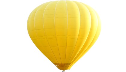 Bright yellow hot air balloon against a plain white background