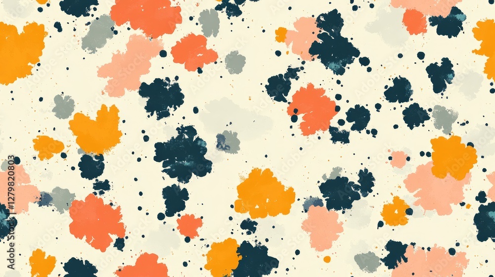 Aufkleber bright and vibrant seamless pattern showcases an array of flowers and spots in spring colors, perfec