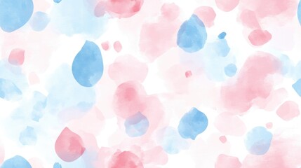This seamless spring pattern showcases a blend of pastel petals and watercolor spots, perfect for textiles, wallpaper, and seasonal decor in spring and summer