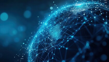 Obraz premium Planet earth rotating showing global network connections and data exchange