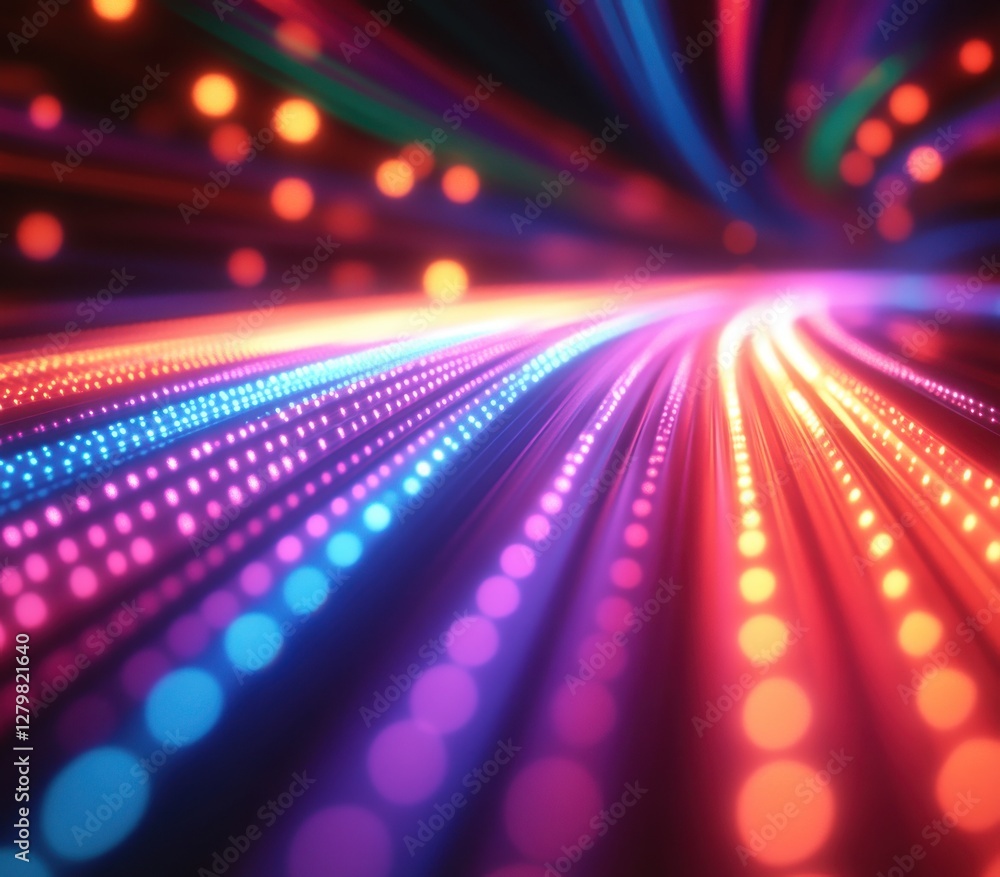 Aufkleber vibrant abstract light trails in dynamic motion with glowing colors for backgrounds or design projec