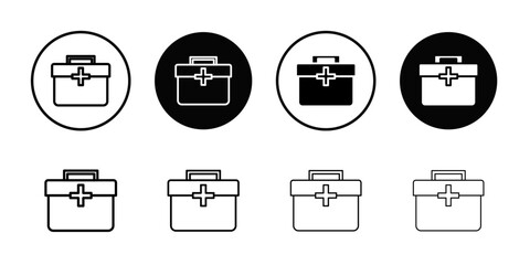 Medical kit icon Thin line flat illustration