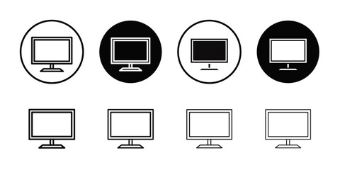 Monitor icon Thin line flat illustration
