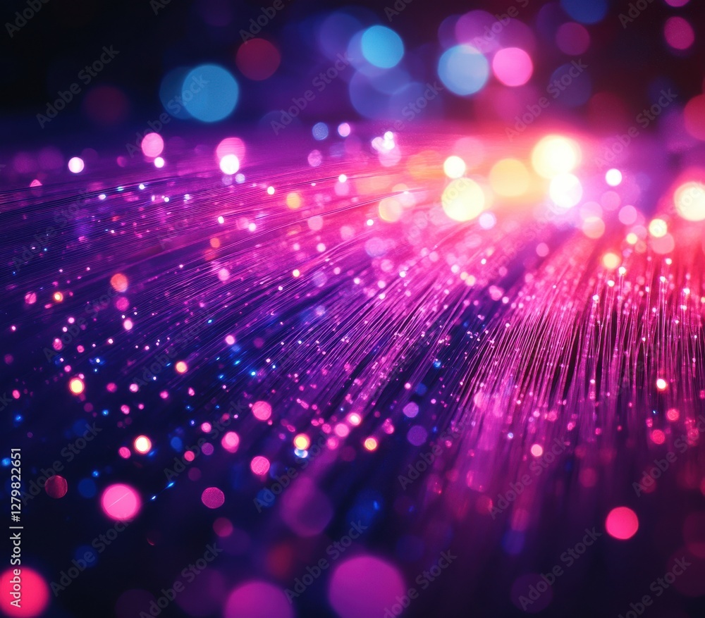 Poster vibrant colorful abstract background with sparkling bokeh lights and streamlined light effects for c
