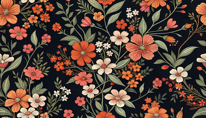 hand draw of beautiful floral pattern flowers wallpaper background