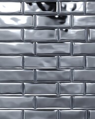 Seamless Metallic Gray Brick Tile Pattern