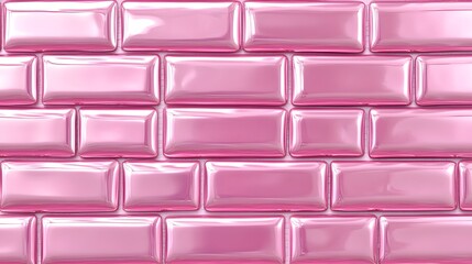 Seamless Pattern of Pink Glossy Rectangular Tiles