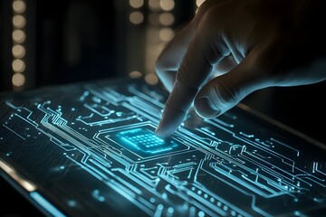 Finger Interacting with Circuit Board