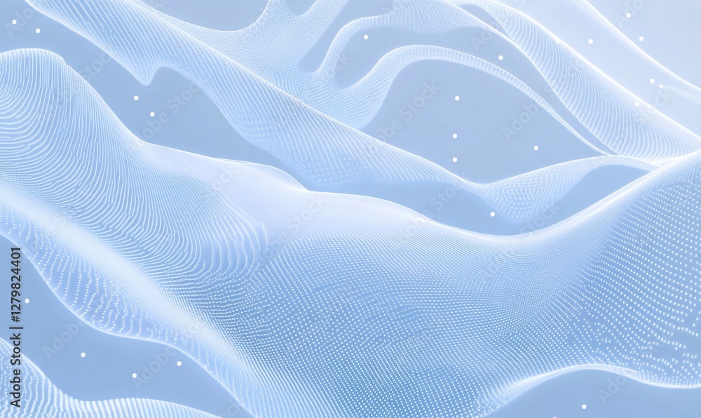 Poster abstract background with white lines and hexagons on a light blue, representing technology or scienc