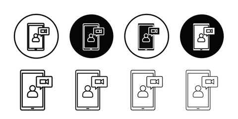 Video chat icon Thin line flat illustration