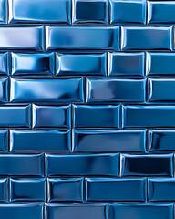Fototapeta premium High-Gloss Dark Blue Rectangular Tile Wall