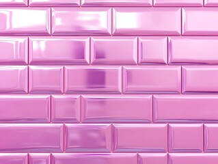 Obraz premium Pink Glossy Rectangular Tile Wall