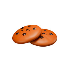 3d rendering icon illustration chocolate coockies angle 2