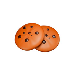 3d rendering icon illustration chocolate coockies angle 4