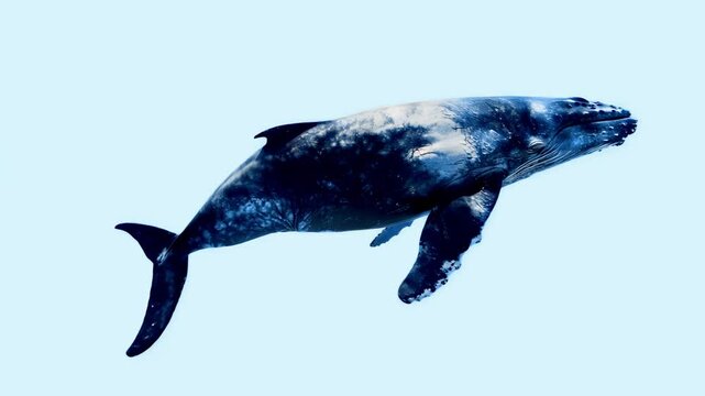 Whale silhouette nature fusion 4K video