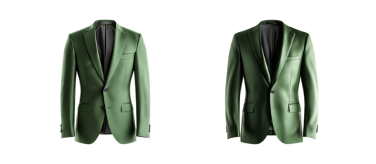 Elegant Green Blazer on Transparent Background