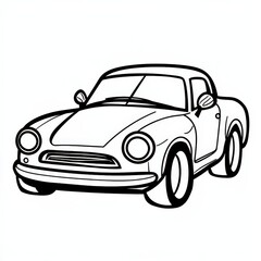Stylish Line Art of a Classic Car Design