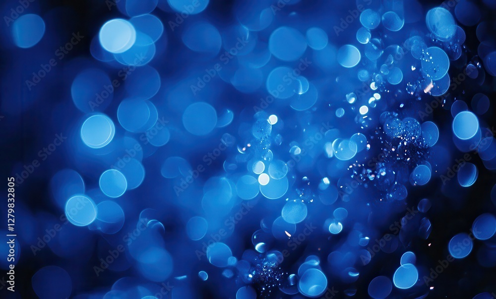 Poster abstract blue bokeh background with soft lighting and glittering effects for creative projects and d