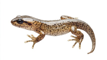 Naklejka premium Brown Spotted Lizard on White Background