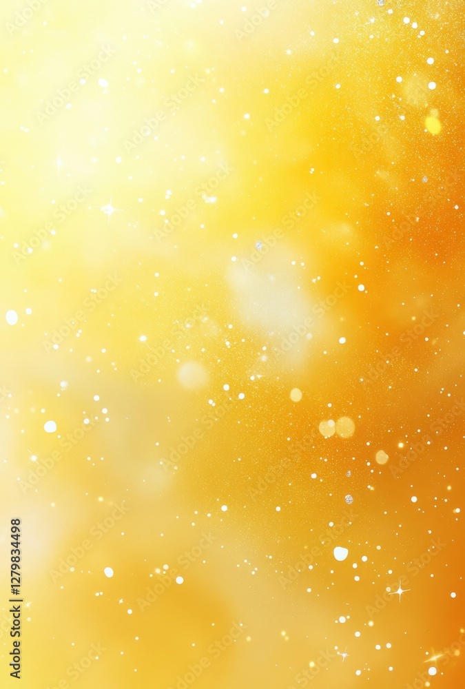 Poster abstract golden background with soft bokeh effect and sparkling light particles creating a dreamy an