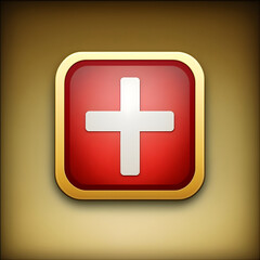 Obraz premium Rotes Plus-Symbol im modernen Design