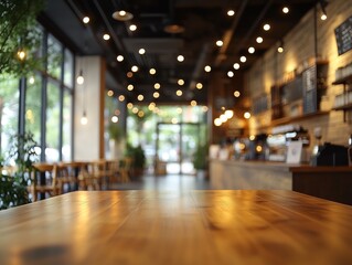 Blurred cafe interior room for background in business concept. Blur empty open space modern cafe. Workspace design.