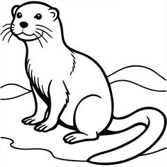 Beautiful otter vector art illustration