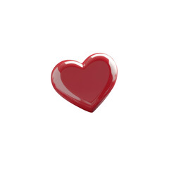 Obraz premium Glossy Red Heart Shape Icon Isolated on White Background