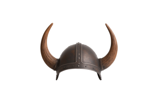Viking helmet with horns on it, isolated