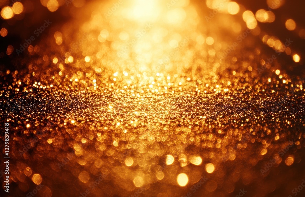 Poster captivating golden sparkle reflecting light in a dreamy abstract background for artistic and visual 