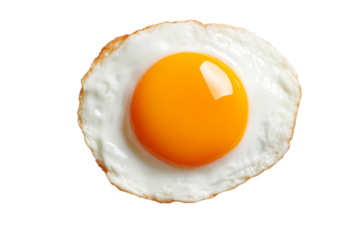 Close up of an egg yolk with a white egg white, isolated