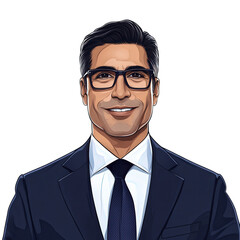 A confident business executive, transparent background, PNG
