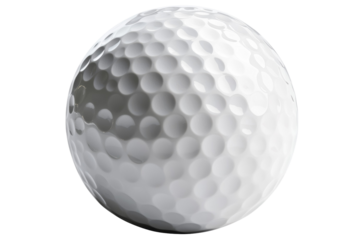 White golf ball with a white face and white stripes, isolated