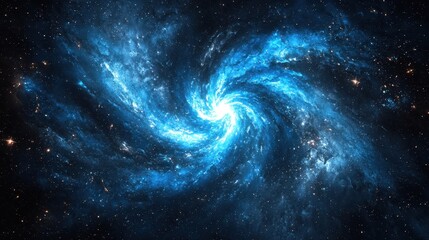 Vibrant Spiral Galaxy in Deep Space with Stars and Nebulae
