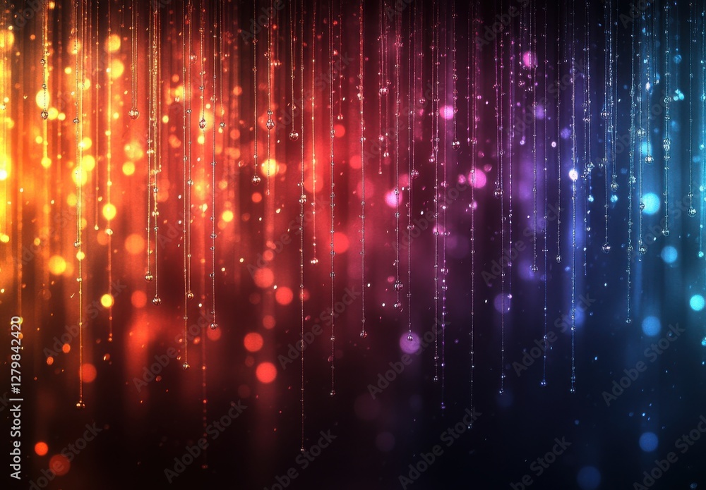 Aufkleber colorful bokeh lights with shimmering particles creating a mesmerizing background for creative desig