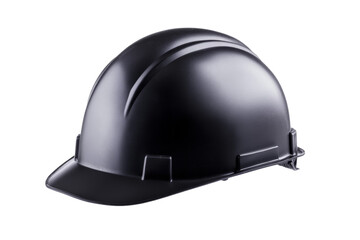 Fototapeta premium Black hard hat with a white stripe, isolated