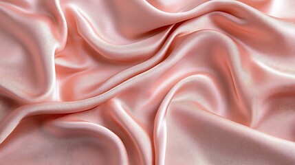 Soft peach silk fabric draped