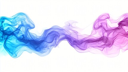 Fototapeta premium Abstract colorful smoke wave, white background, design element