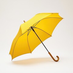 Yellow Umbrella Isolated on a White Background

