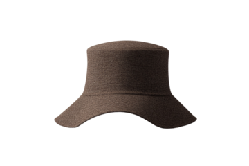 Brown hat with a curved brim, isolated