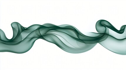 Abstract green smoke wave, design element