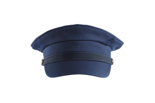 Blue hat with a black band, isolated