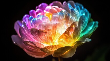 Colorful Flower with Vibrant Light and Stunning Petals