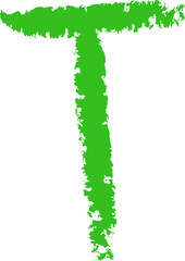 T Letter Hand Drawn Crayon Alphabet