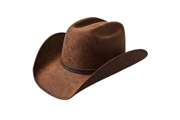 Brown cowboy hat with a brown band, isolated