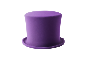 Purple hat with a round top sits on a white background, isolated