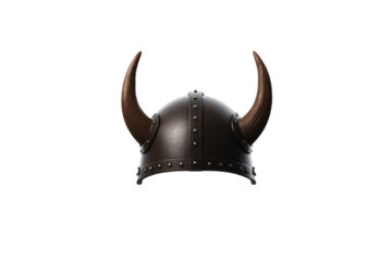 Viking helmet with horns on it, isolated