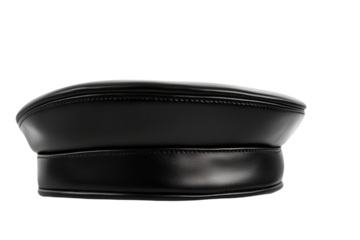Black hat with a black band, isolated