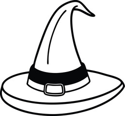 illustration of a wizard and witch hat  without man 