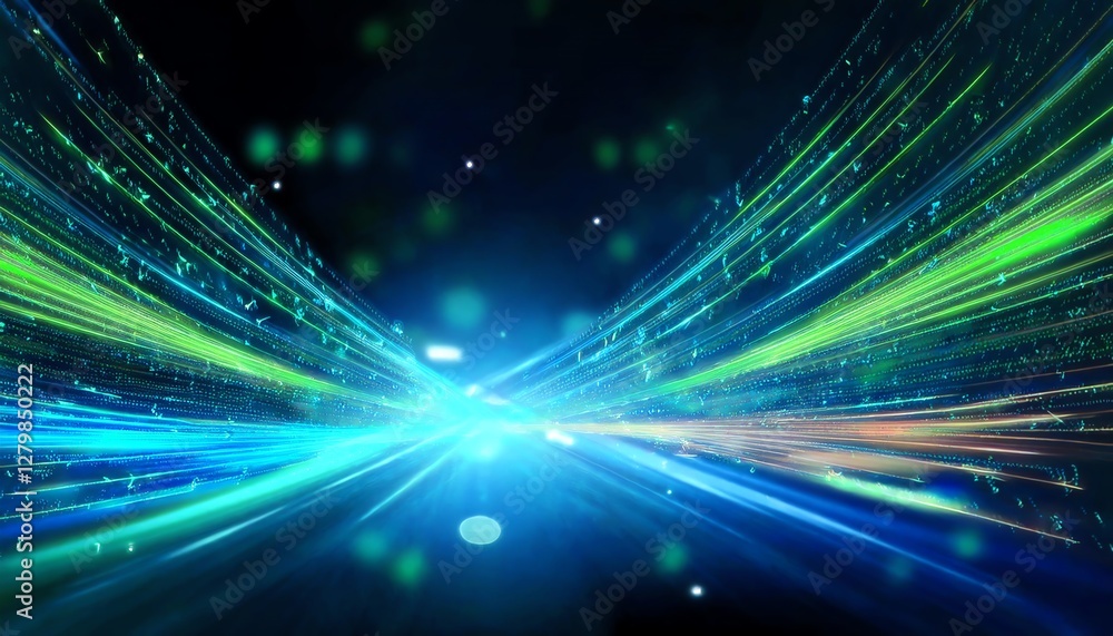 Aufkleber a vibrant, abstract image displaying beams of colorful light radiating outward, creating a sense of 